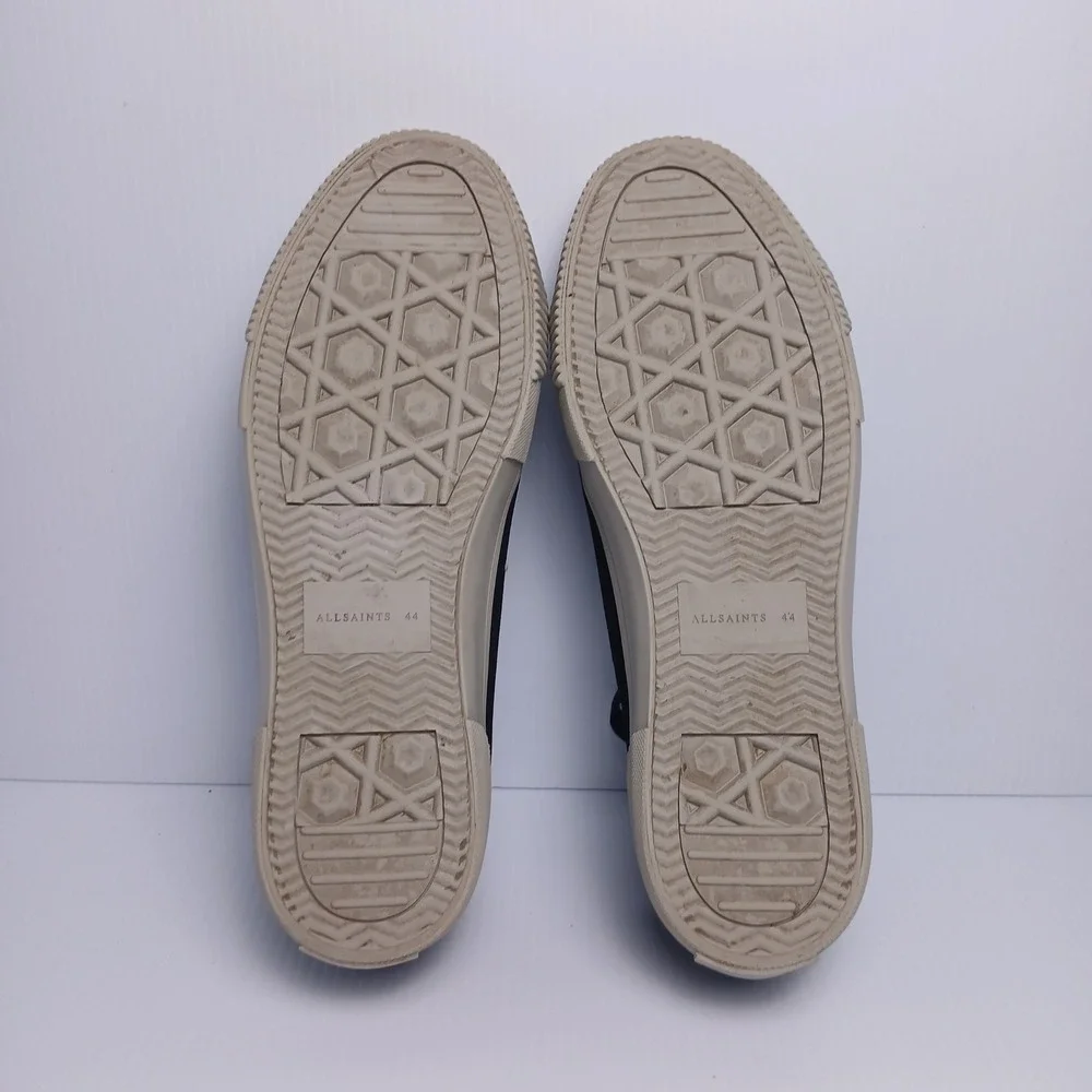 AllSaints Dumont Black Canvas Low Top Sneakers Mens Size 11 EU 44